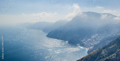 famous hiking trail sentiero degli dei is leading on the top of amalfi coast in italy and except pristine nature visitors can also see cities positano, praiano, nocelle and others. photo