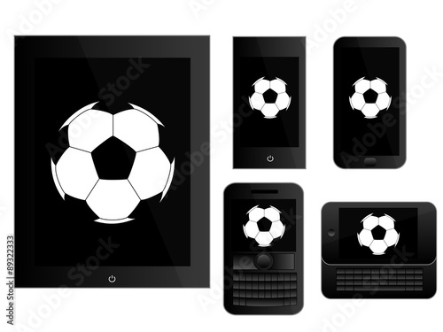 Mobile Devices with Football Black