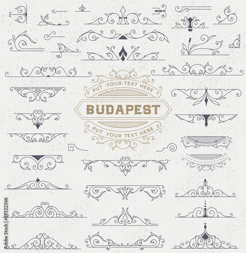 Kit of Vintage Elements for Invitations, Banners, Posters, Placa