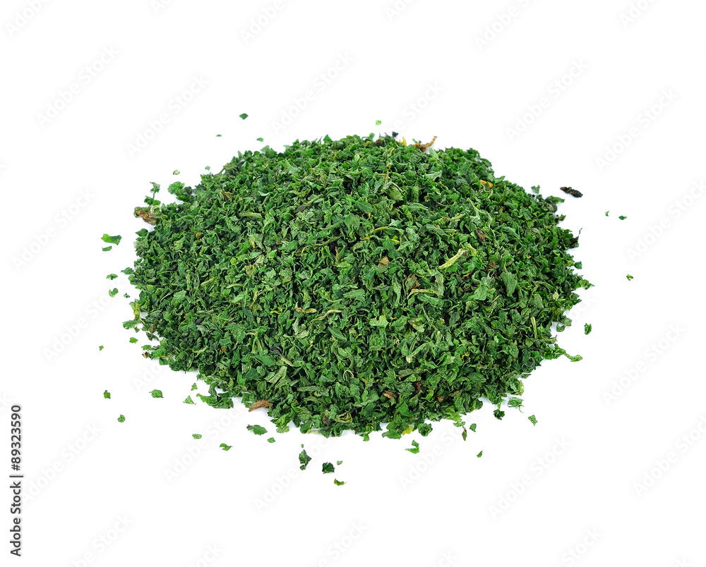 dried parsley isolated on white background. dried parsley isolated on white background.