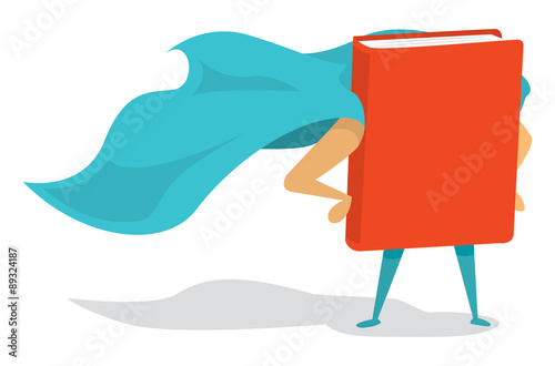 Super book hero with cape