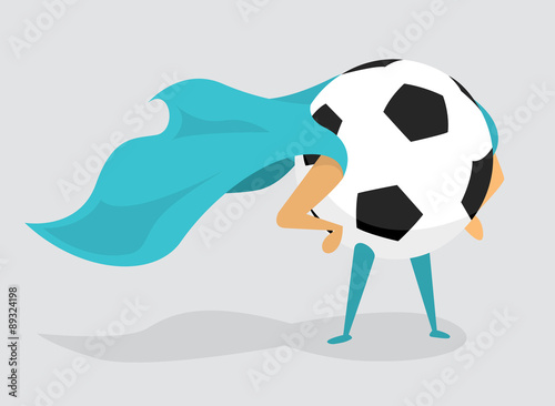 Fototapeta Naklejka Na Ścianę i Meble -  Soccer super hero ball with cape