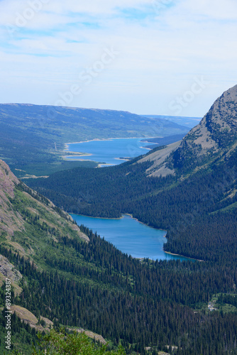 Josephine Lake  and Grinell Lake over look from  Grinnell Glacie photo