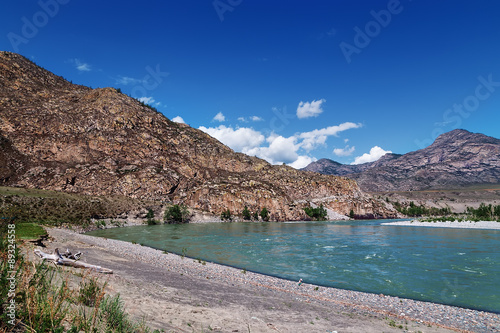 mountain river with rocks