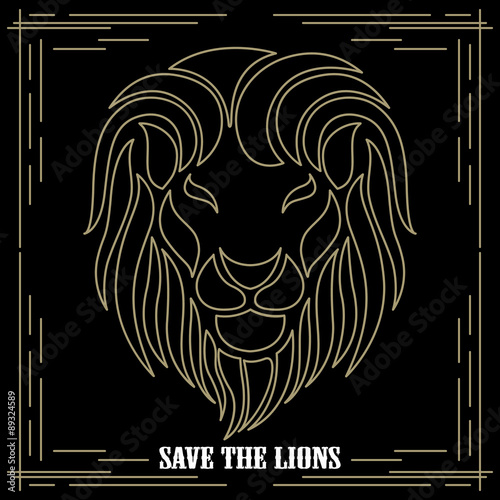 Fototapeta Naklejka Na Ścianę i Meble -  Lion logo vector