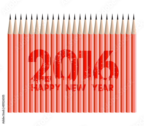 happy new year 2016 with pencils background photo