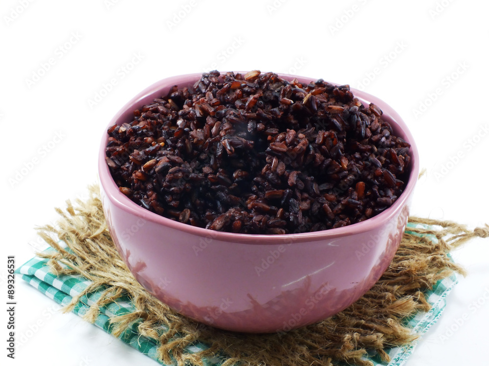 rice mix purple rice berry rice in white cup is a popular health