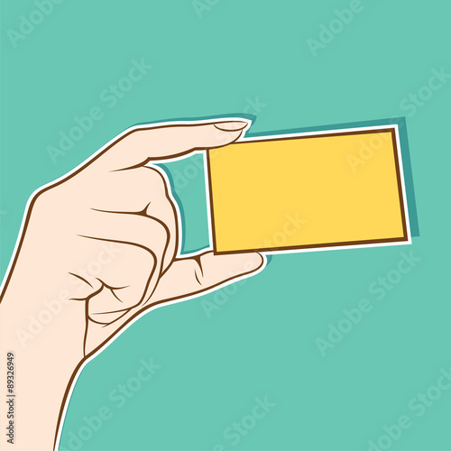 hand hold blank card for write your information design vector