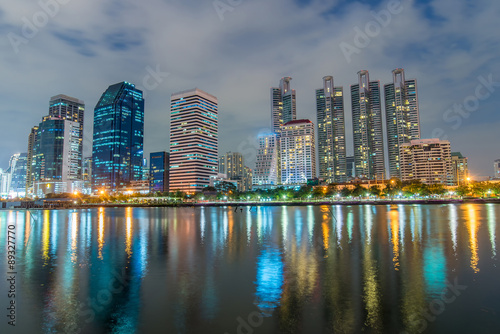 Bangkok city downtown twilight