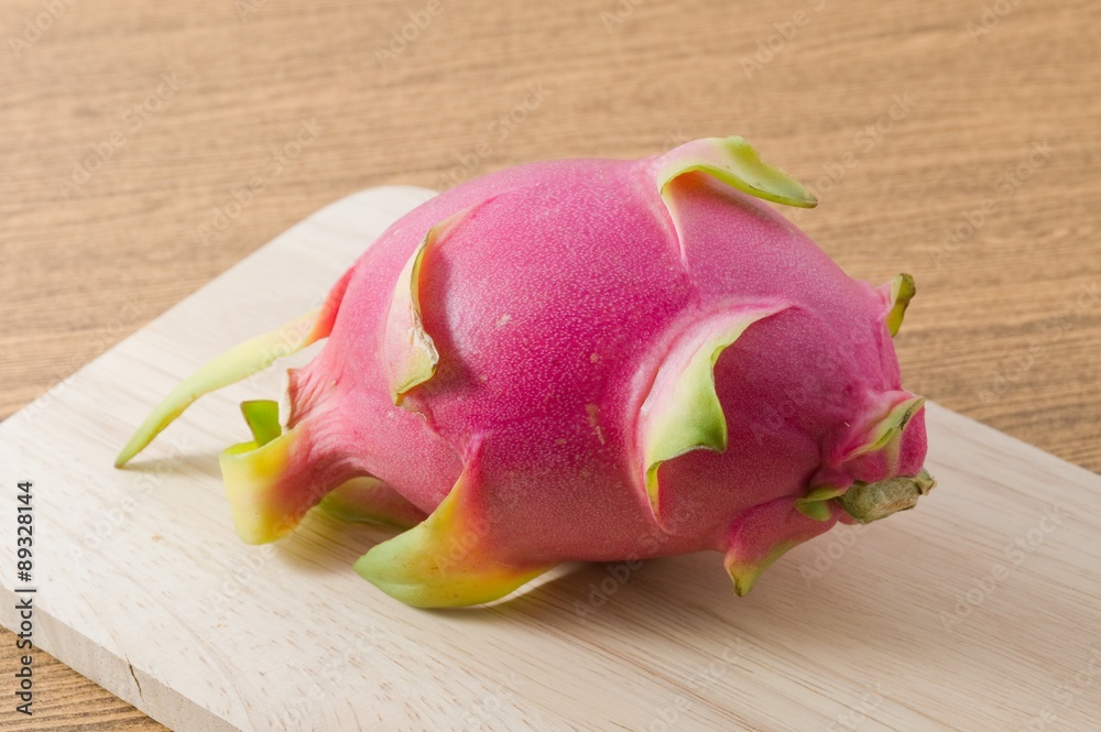 Fresh Ripe Dragon Fruit on A Wooden Tray Fresh Ripe Dragon Fruit on A Wooden Tray