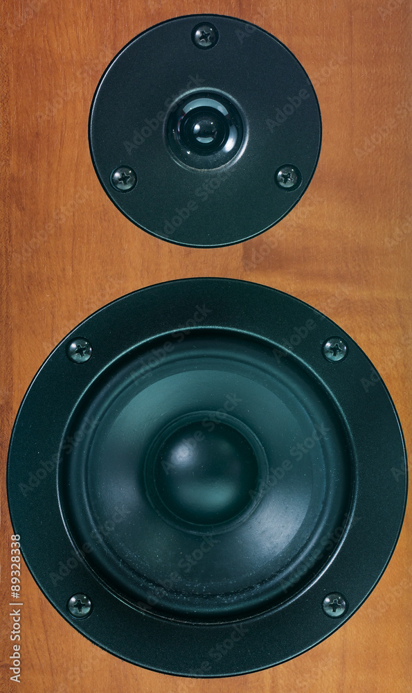 Closeup of loudspeaker of audio system Closeup of loudspeaker of audio system