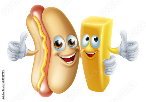 Hotdog and Chip Mascots