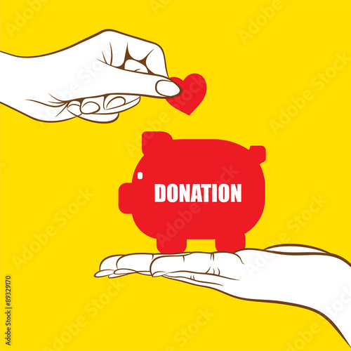 donation concept design , help, support, money vector