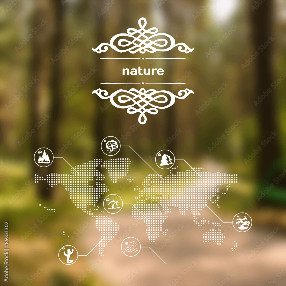 custom made wallpaper toronto digitalVector mobile and web interface with nature and forest