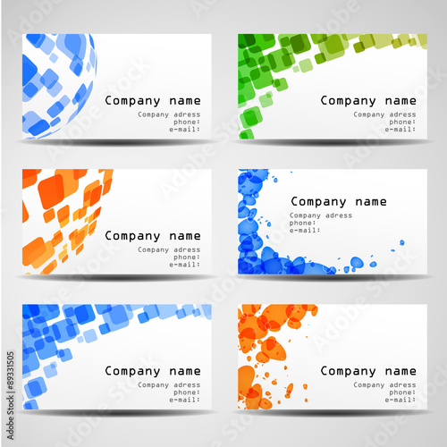 Set of six business cards