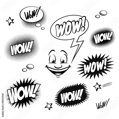 Set of comic book wow for your design