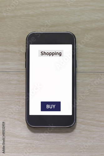 Smartphone screen buy button and space for your product,Ecommece or online shop.