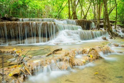 Huai Mae Khamin waterfall in  Kanchanaburi province  Thailand