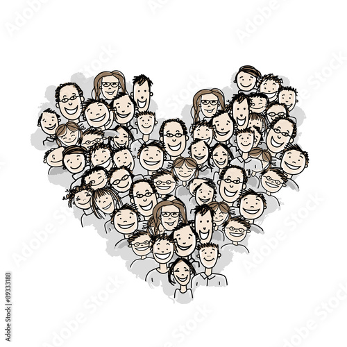 Happy peoples, heart shape for your design
