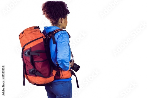 Young woman with backpack