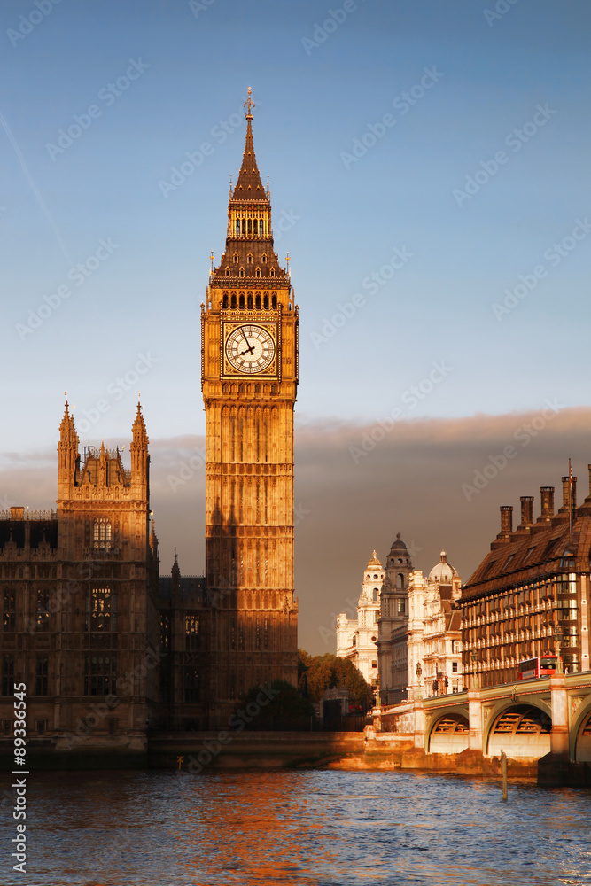 Fototapeta premium Big Ben Clock Tower and Parliament house in London England UK