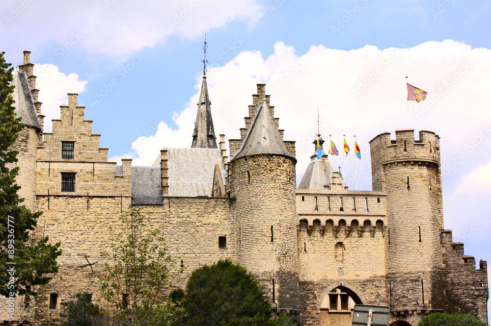 Fototapeta premium Castle Steen in Antwerp, Belgium