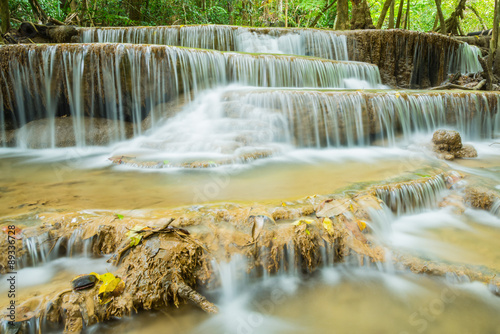 Huai Mae Khamin waterfall in  Kanchanaburi province  Thailand