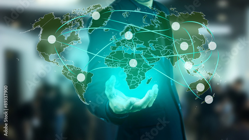 Network marketing around the world concept.