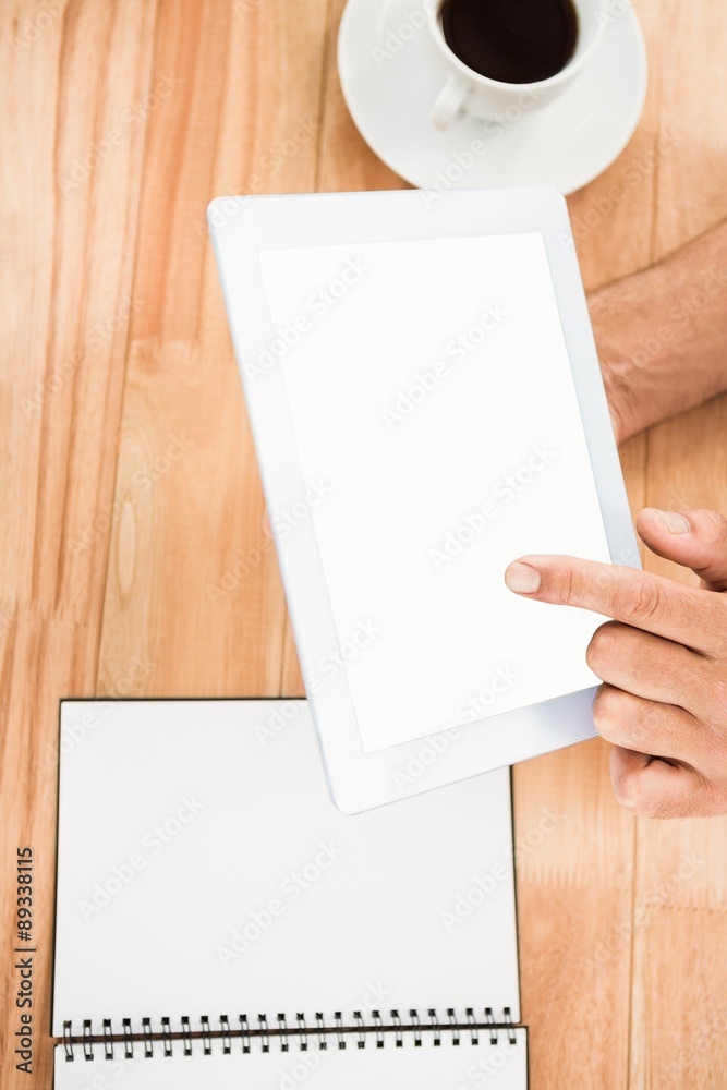 Hands holding blank screen tablet Hands holding blank screen tablet