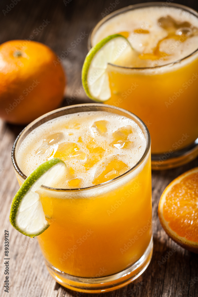 Orange juice with ice Orange juice with ice