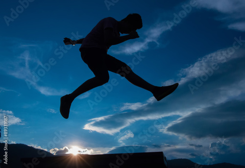 Silhouette of a jumping