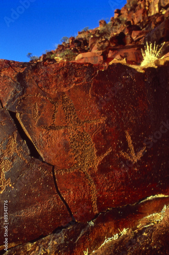 Indigenous Australian Rock engravings in Central Australia