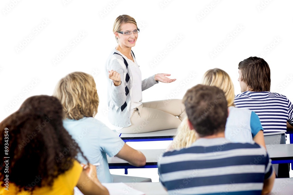 Obraz premium Teacher teaching students in class