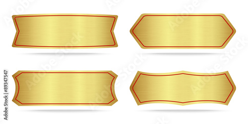 Set of Metallic gold name plate