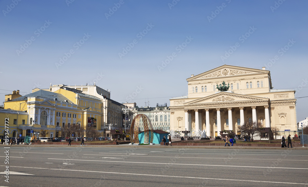 Cityscape, Moscow, Theatre square, Bolshoi theatre, Russia