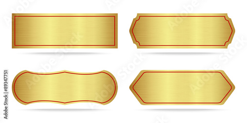 Set of Metallic gold name plate