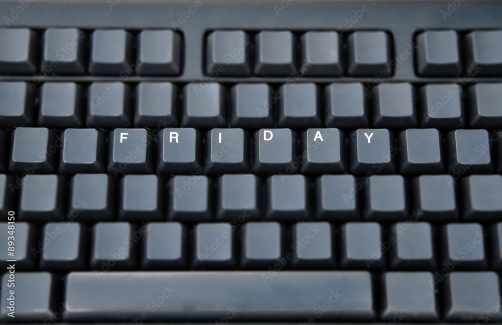 Black keyboard with friday keys Black keyboard with friday keys