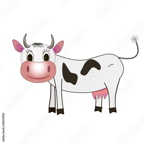 cow on a white background