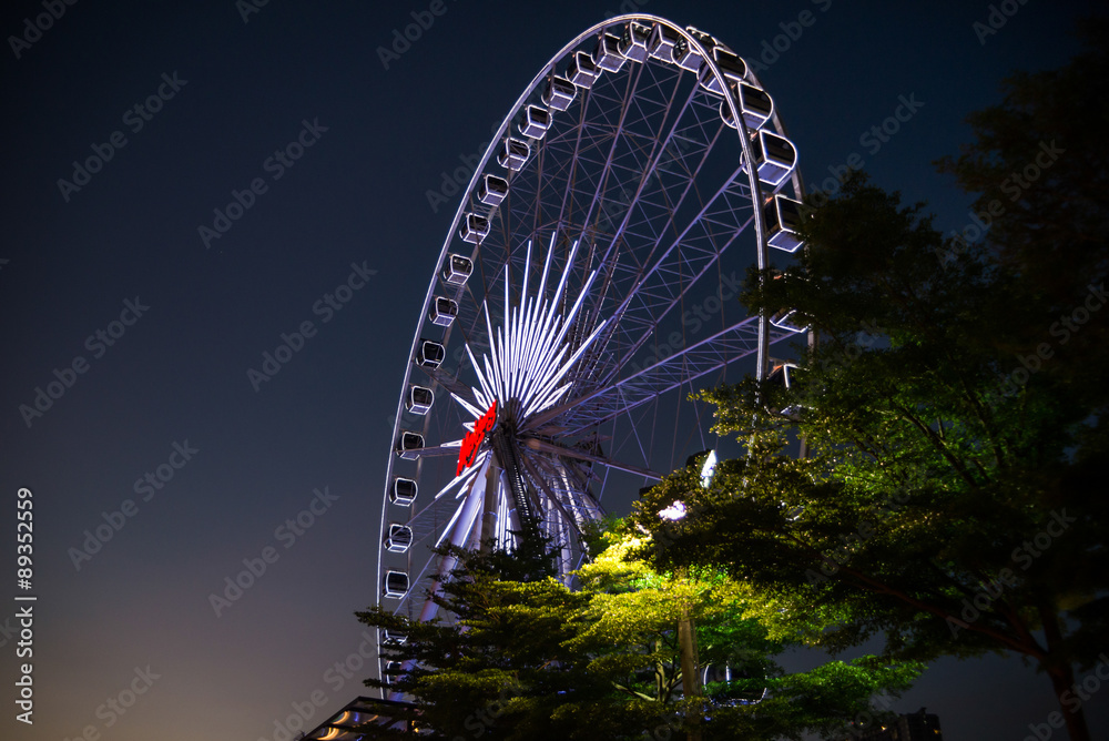 BANGKOK, THAILAND - April 26 2015: Ferris wheel at Asiatique The Riverfront on April 26,2015 in Bangkok, Thailand
