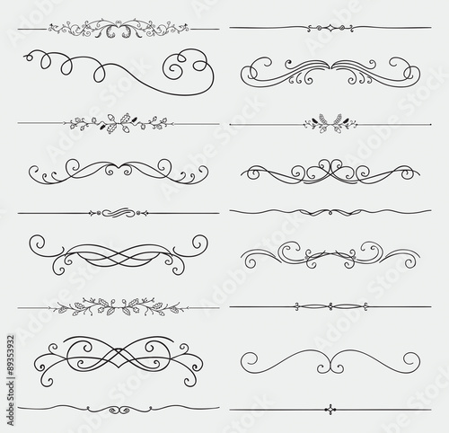 Vector Black Doodle Hand Drawn Swirls Collection