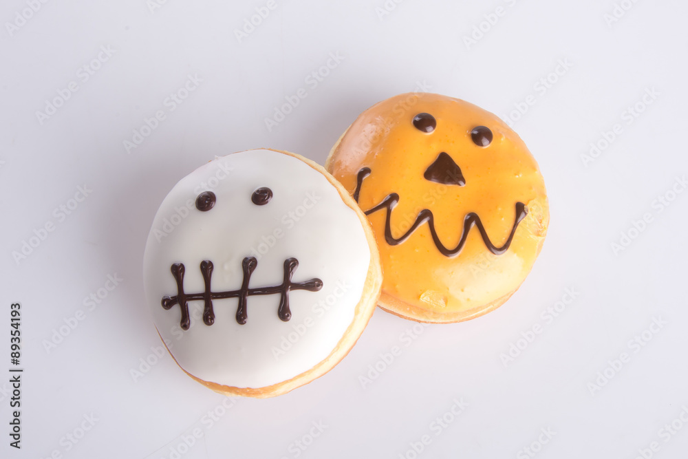 Fototapeta premium donut. halloween donut on the background