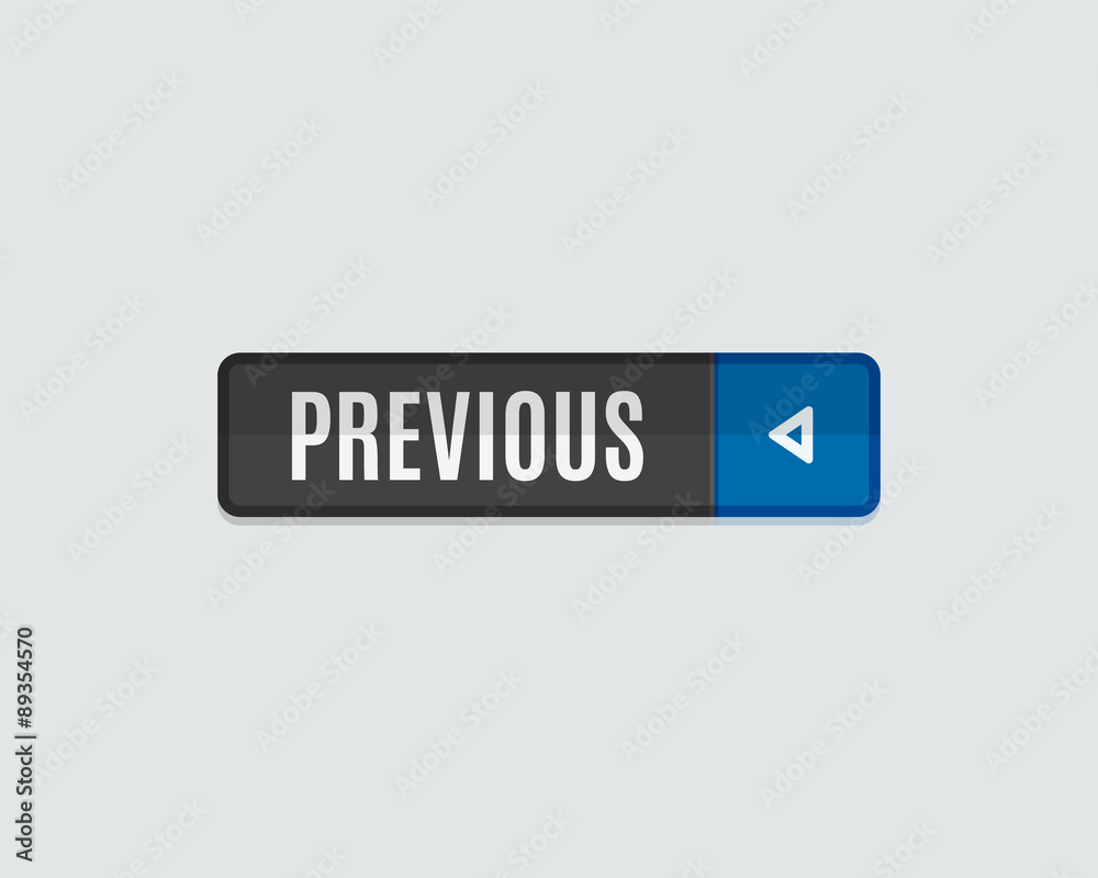 Previous web button flat design, back Previous web button flat design, back