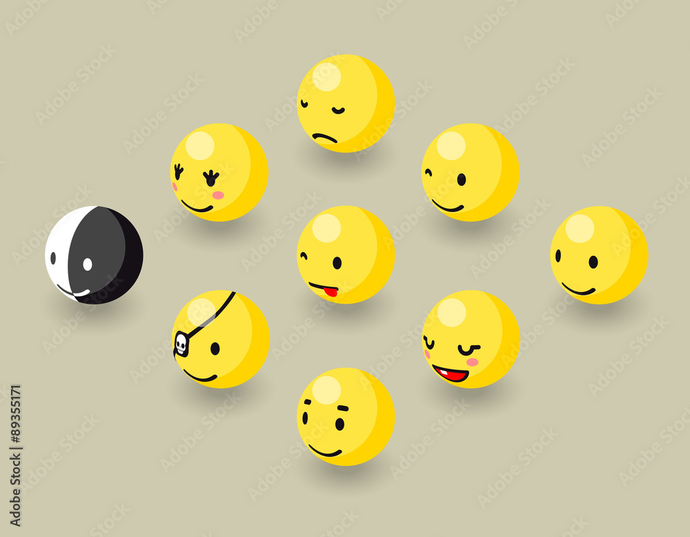 Naklejka premium Isometric happy face bubbles game elements