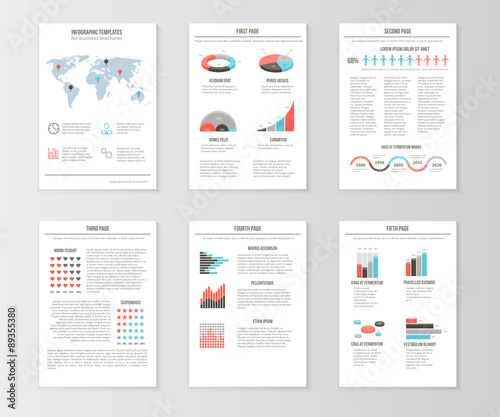 Set of templates for business brochures, web pages and flyers