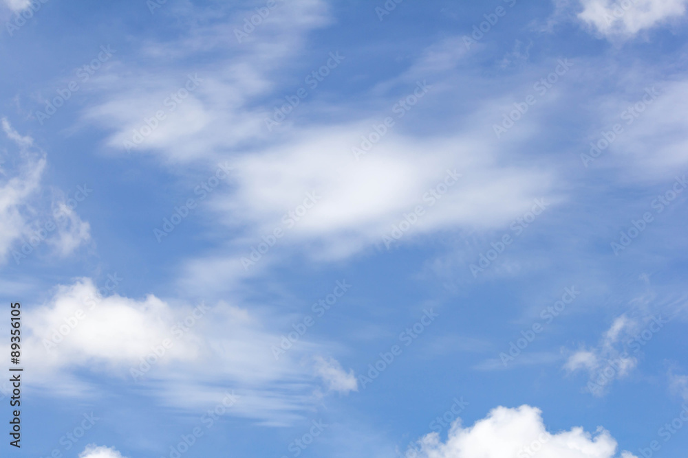 white fluffy clouds in the blue sky