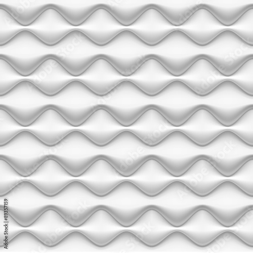 Vector seamless background (seamless pattern) - white inflated waves