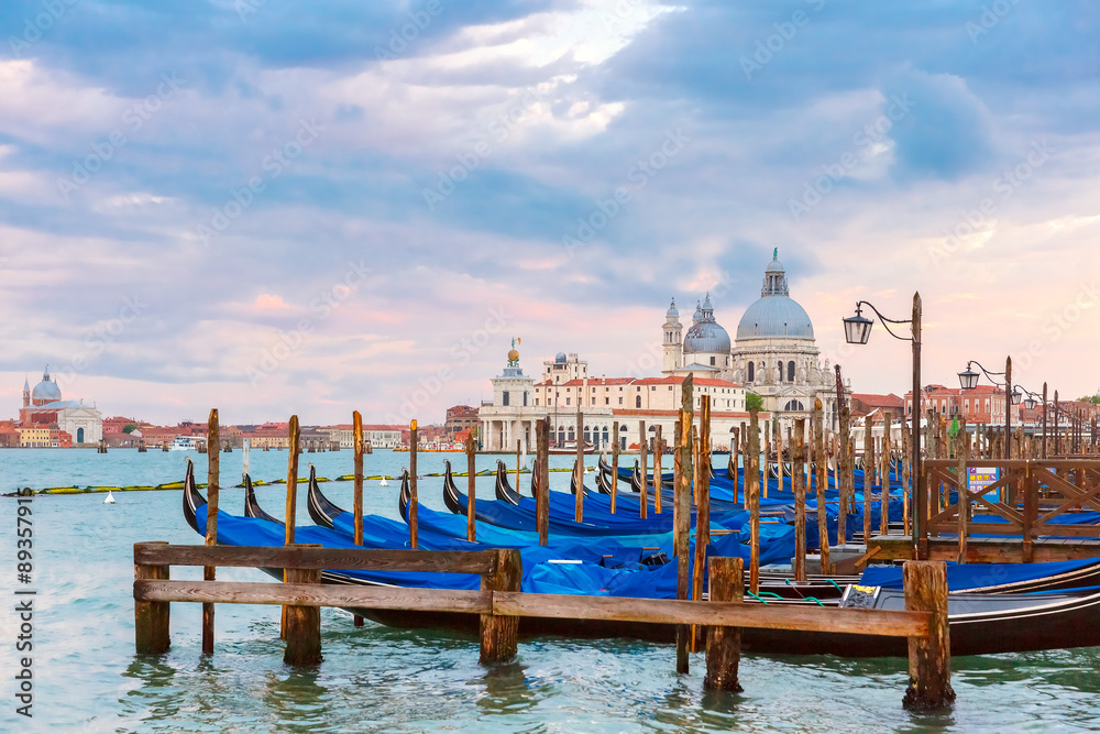 Mooring for gondolas in Venice, Italy