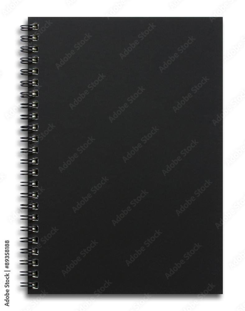 blank black spiral notebook isolated on white blank black spiral notebook isolated on white