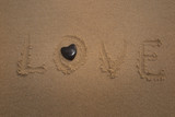 Love Heart on Beach on summer
