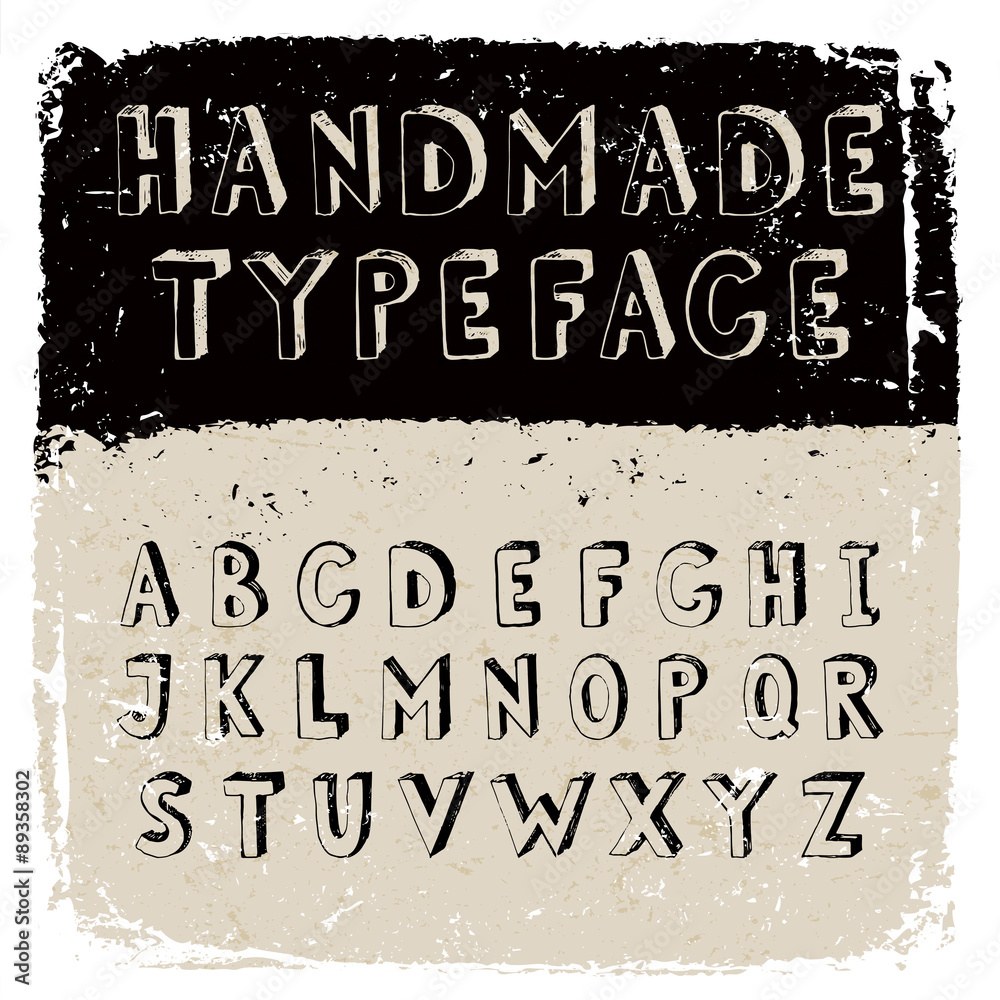 Naklejka premium Handmade typeface 